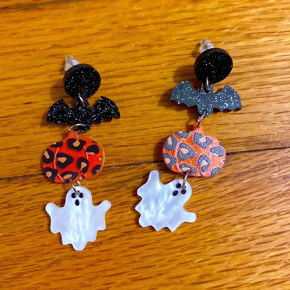 Leopard spot Halloween dangles